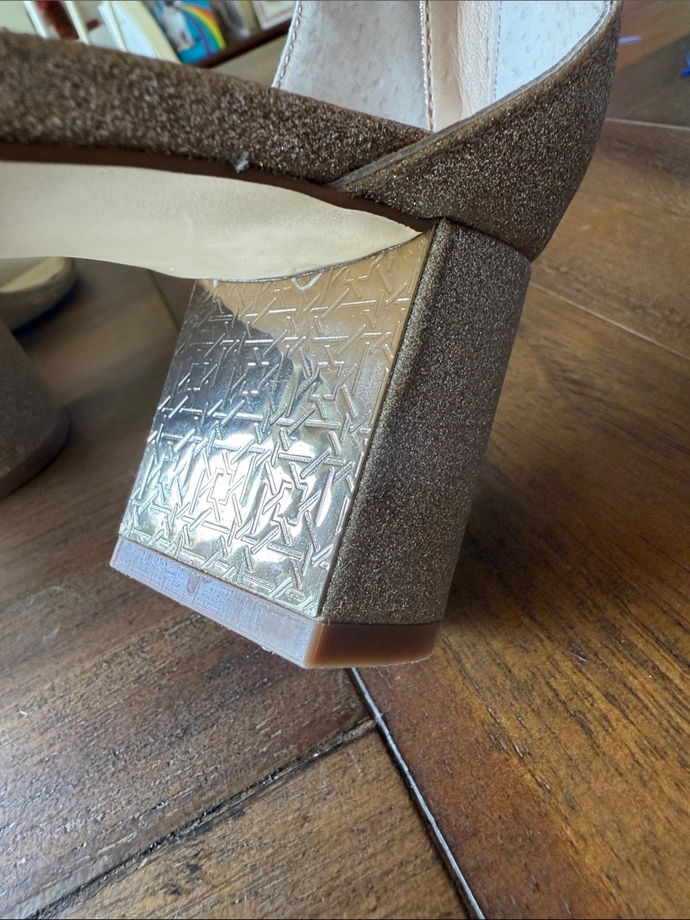 Jewel Badgley Mischka Blush Crystal-Ankle Strap Heel Size 10 - Picture 13 of 14